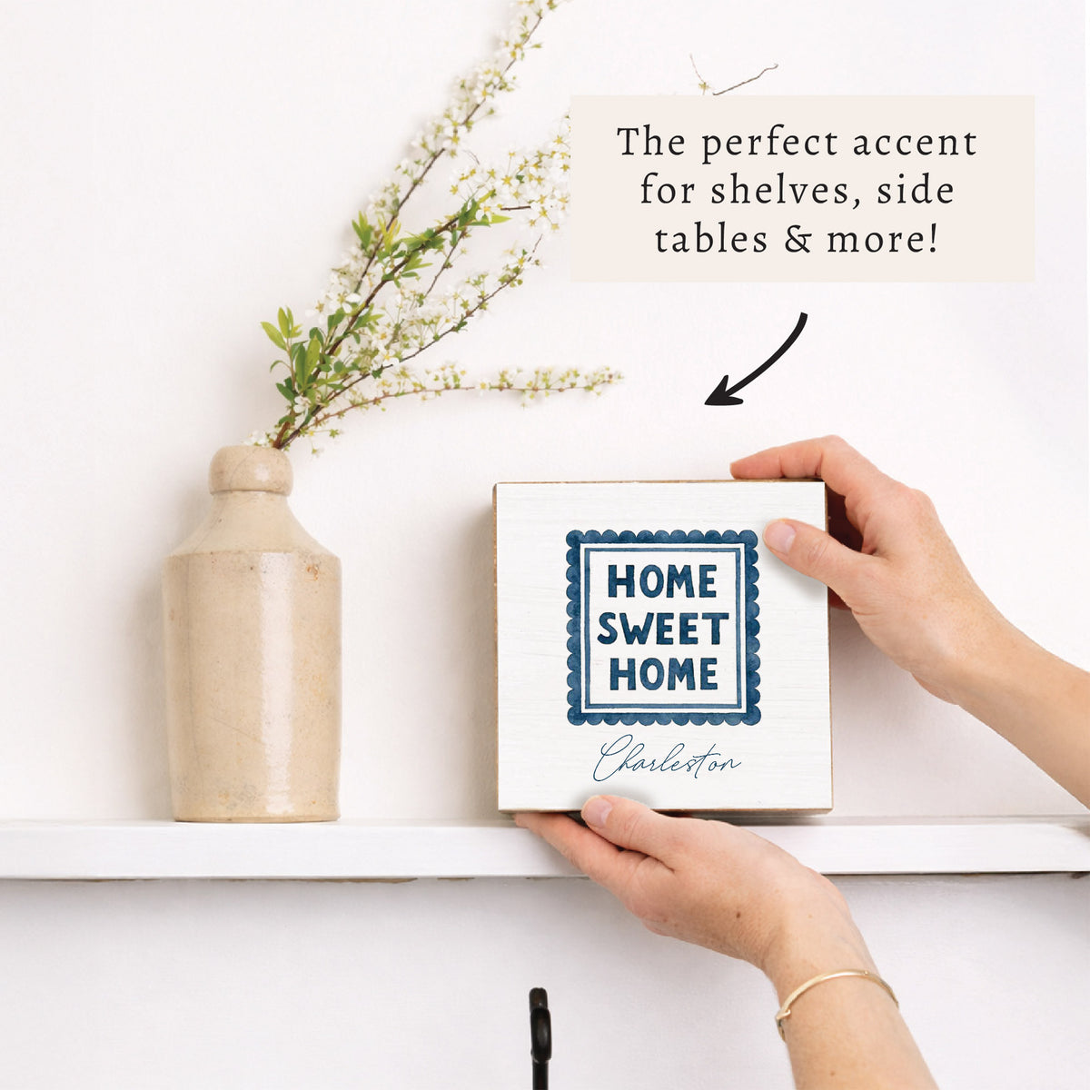 Home Sweet Home Stamp Personalized Block Sign