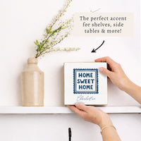 Home Sweet Home Stamp Personalized Block Sign