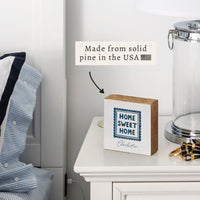 Home Sweet Home Stamp Personalized Block Sign