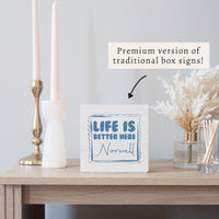 Life Is Better Here Personalized Block Sign