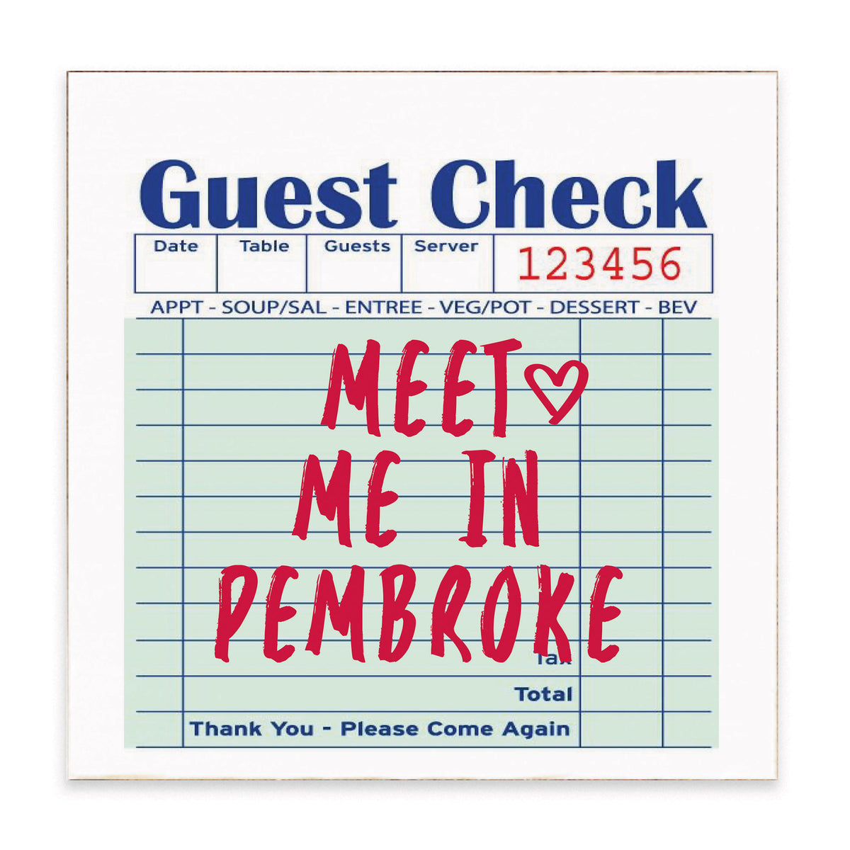 Guest Check Personalized Block Sign
