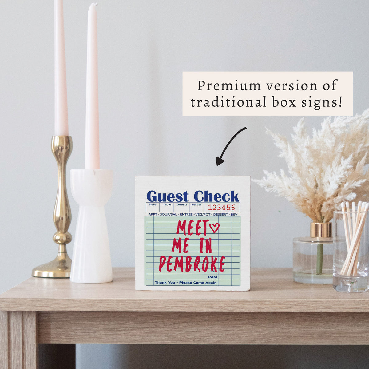 Guest Check Personalized Block Sign