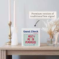 Guest Check Personalized Block Sign