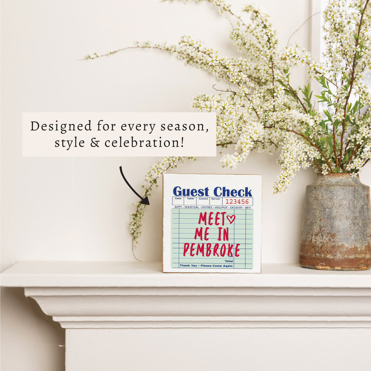 Guest Check Personalized Block Sign