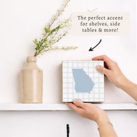 State Gingham Personalized Block Sign