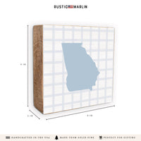 State Gingham Personalized Block Sign