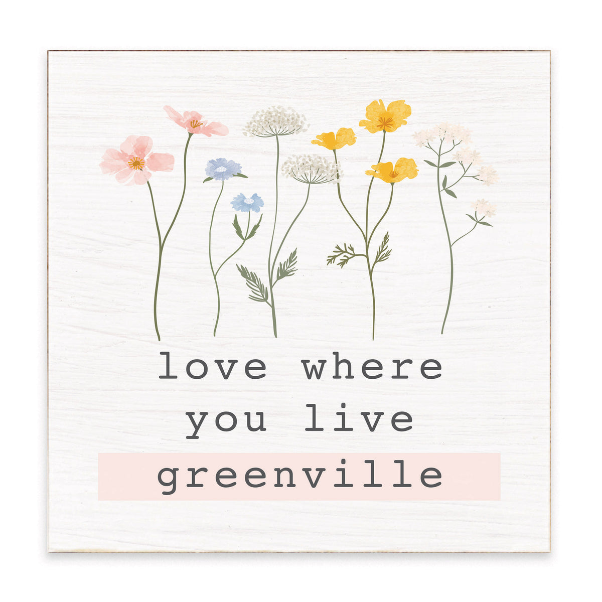 Love Where You Live Floral Personalized Block Sign
