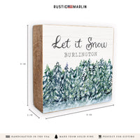 Let It Snow Personalized Block Sign