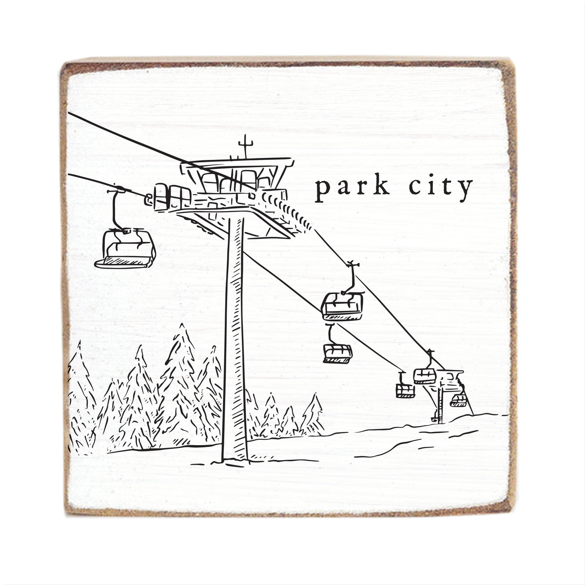 Ski Lift Personalized Block Sign