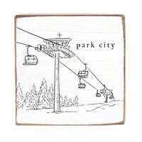 Ski Lift Personalized Block Sign