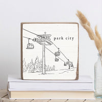 Ski Lift Personalized Block Sign