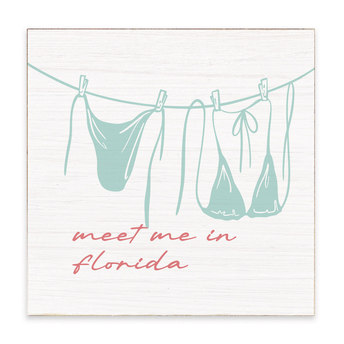 Meet Me In Bikini Personalized Block Sign