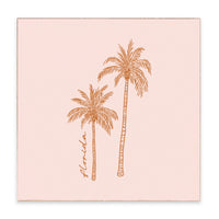 Pink Palm Trees Personalized Block Sign
