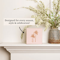 Pink Palm Trees Personalized Block Sign
