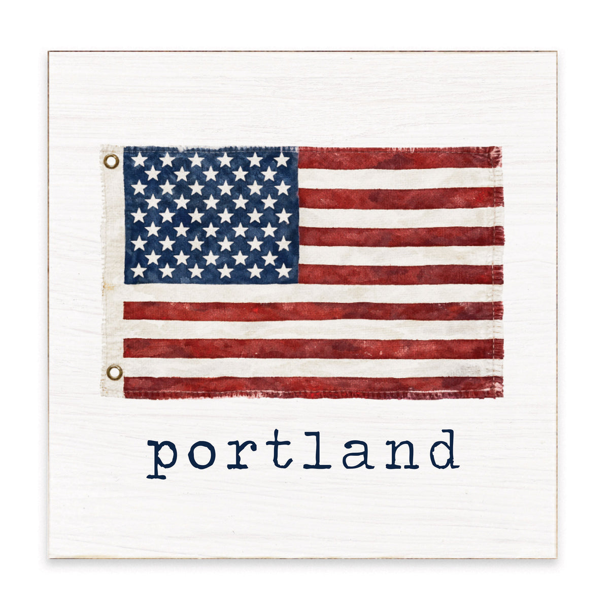 American Vintage Flag  Personalized Block Sign
