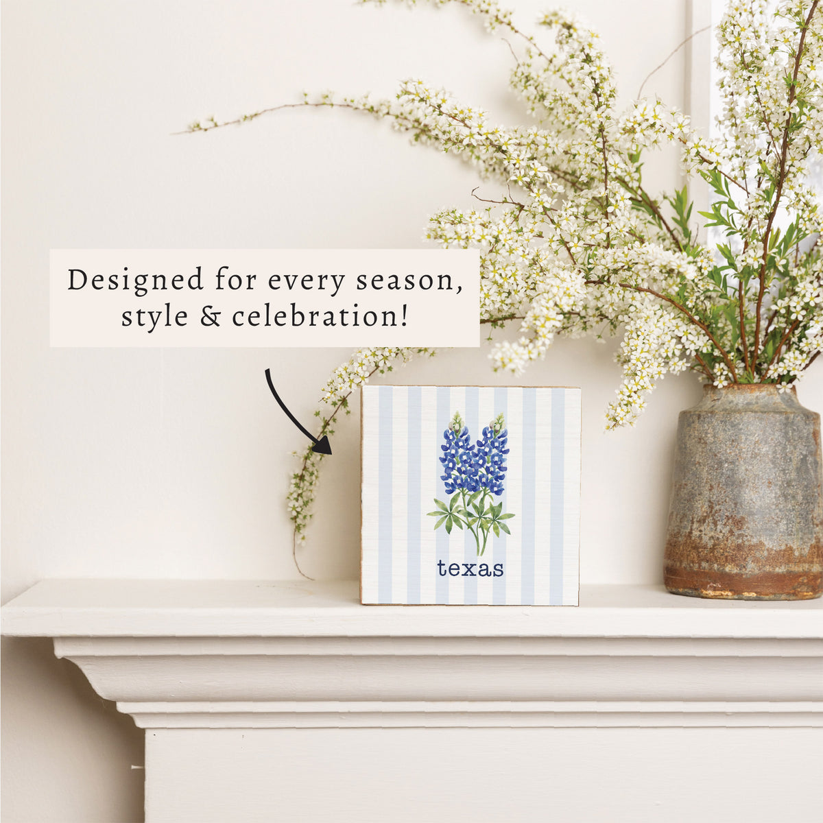 Texas Bluebonnet Personalized Block Sign
