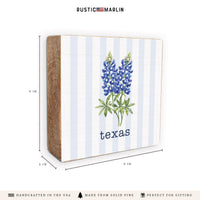 Texas Bluebonnet Personalized Block Sign