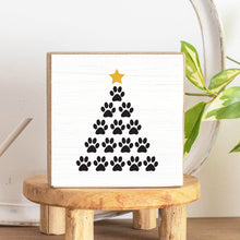 Load image into Gallery viewer, Paw Print Tree Decorative Wooden Block
