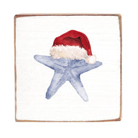 Santa Starfish Wood Block