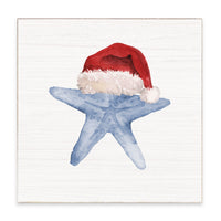 Santa Starfish Block Sign