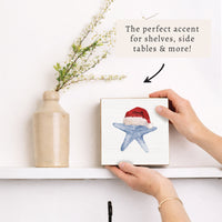 Santa Starfish Block Sign