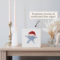 Santa Starfish Block Sign