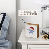 Santa Starfish Block Sign