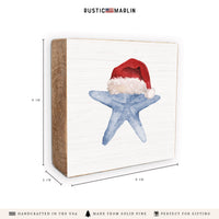 Santa Starfish Block Sign