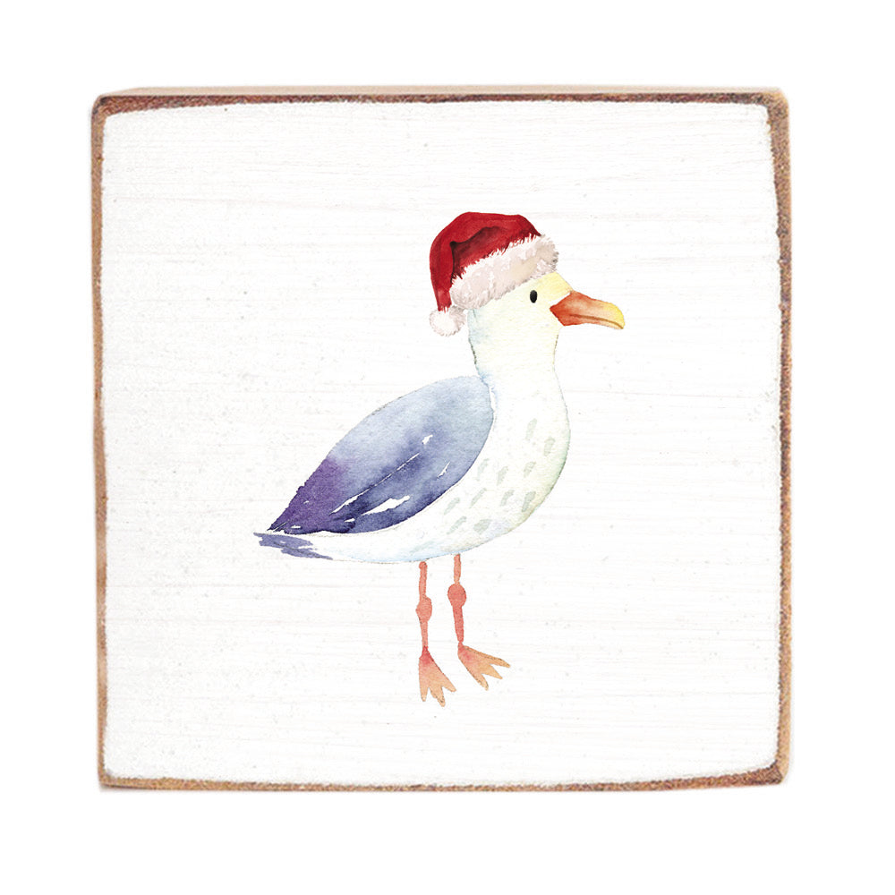 Santa Seagull Wood Block