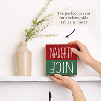 Naughty Nice Block Sign