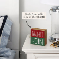Naughty Nice Block Sign