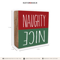 Naughty Nice Block Sign
