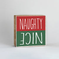 Naughty Nice Wood Block