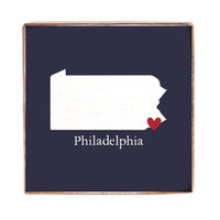 Philly Heart Decorative Wooden Block