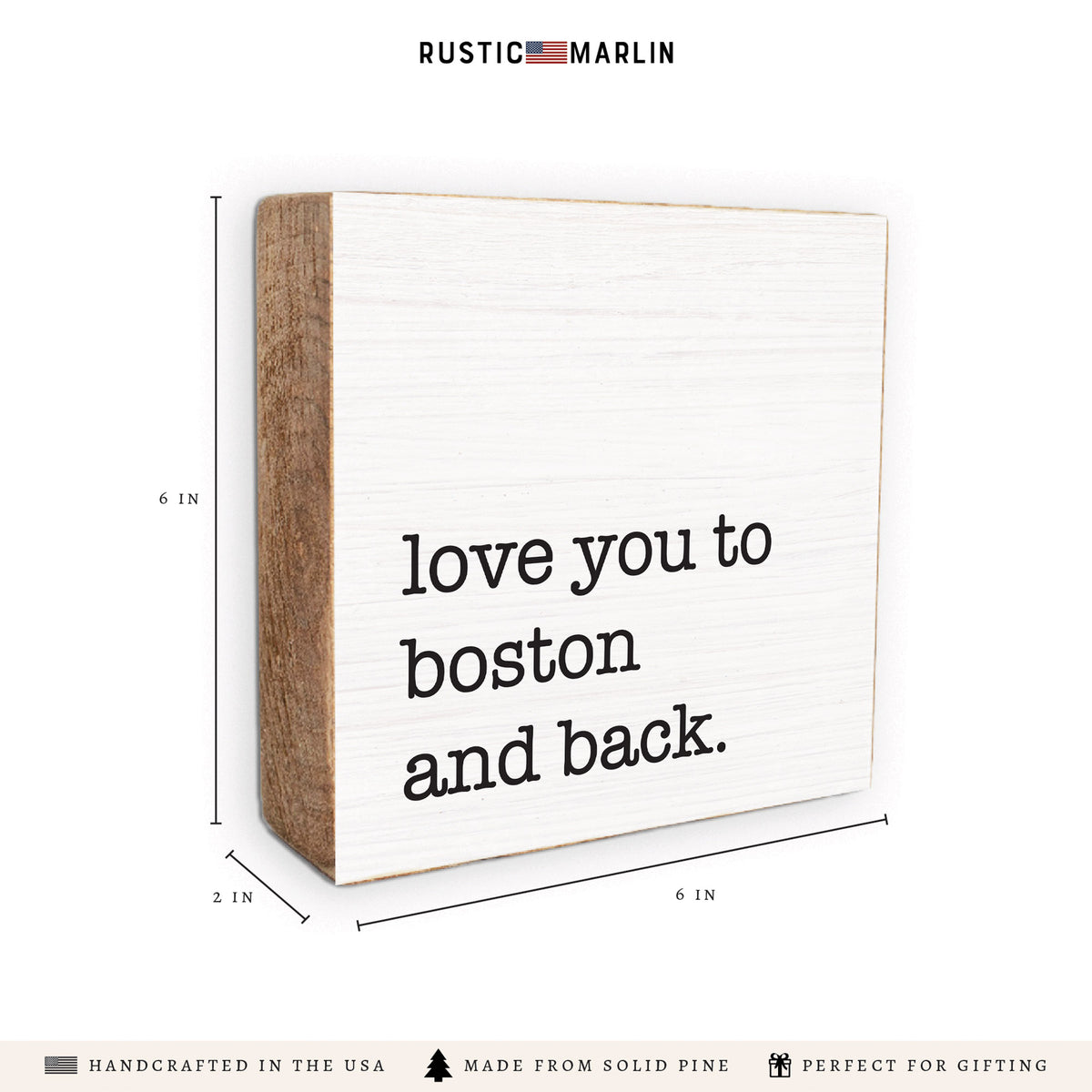 Love You To Boston Block Sign