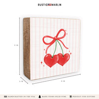 Cherry Hearts Block Sign