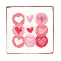 Bubble Hearts Decorative Wooden Block