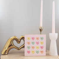 Conversation Hearts Block Sign