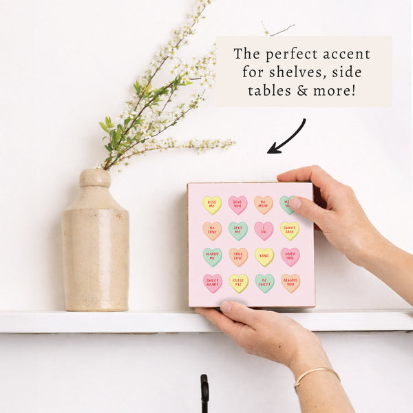 Conversation Hearts Block Sign