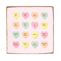 Conversation Hearts Decorative Wooden Block