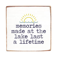 Memories Made At The Lake Block Sign