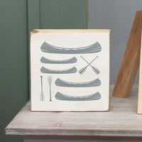 Vintage Canoes Wood Block