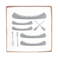 Vintage Canoes Wood Block