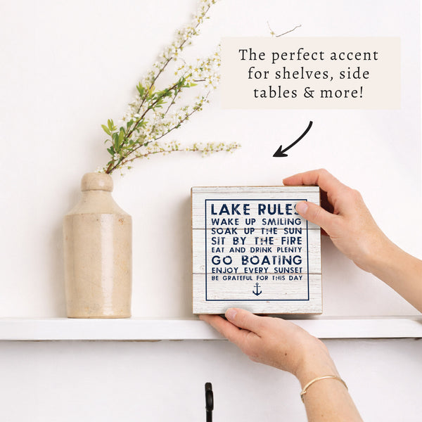 Lake Rules Block Sign