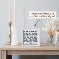 Lake Rules Block Sign