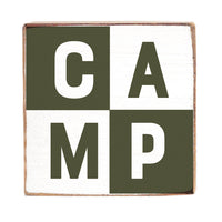 Color Block CAMP Block Sign