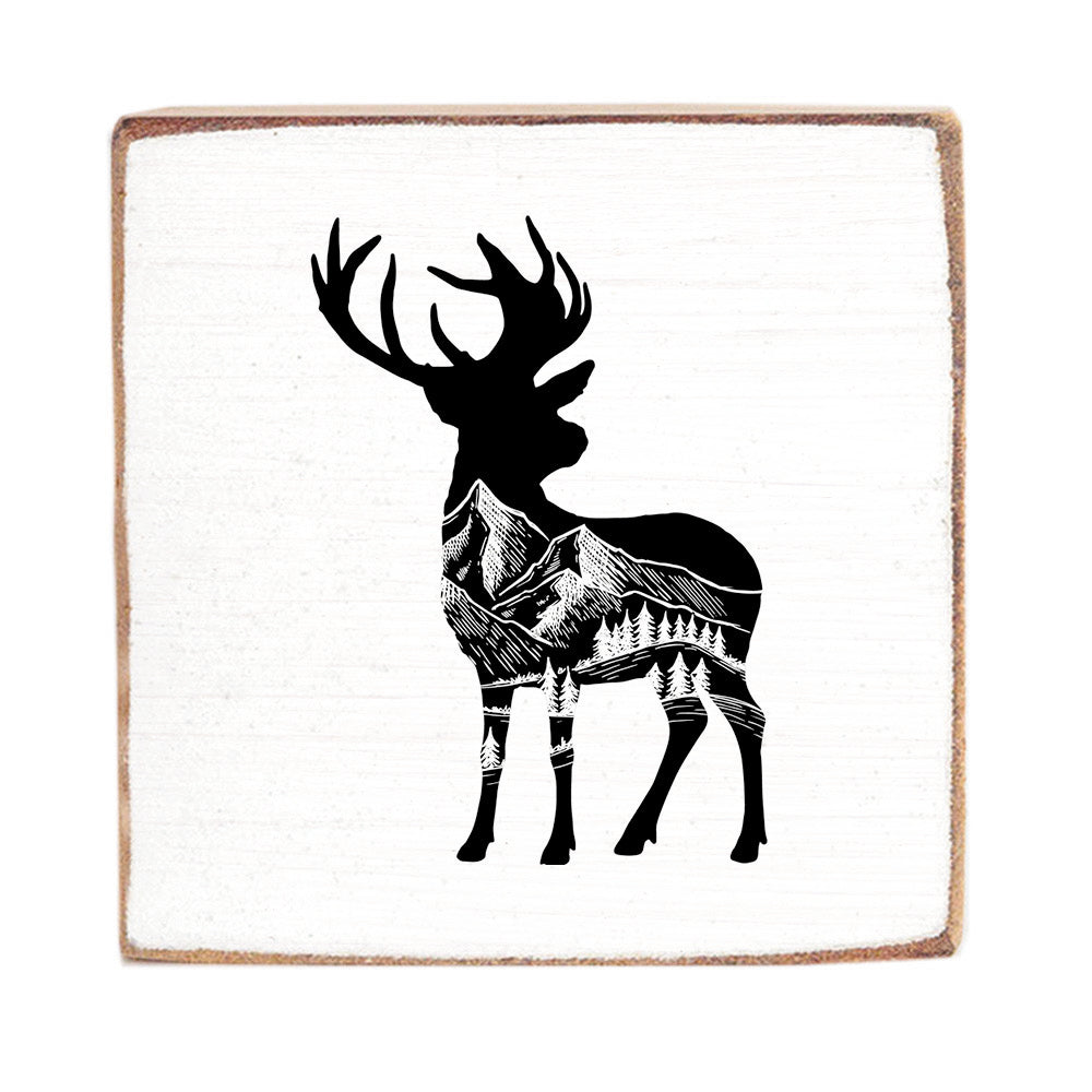 Mountain Stag Wood Block