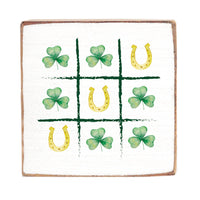 Lucky Tic Tac Toe Decorative Wooden Block