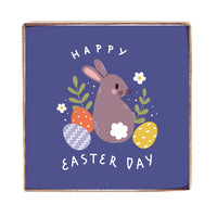 Happy Easter Day Bunny Decorative Wooden Block