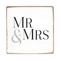 Mr & Mrs White/Black Block Sign
